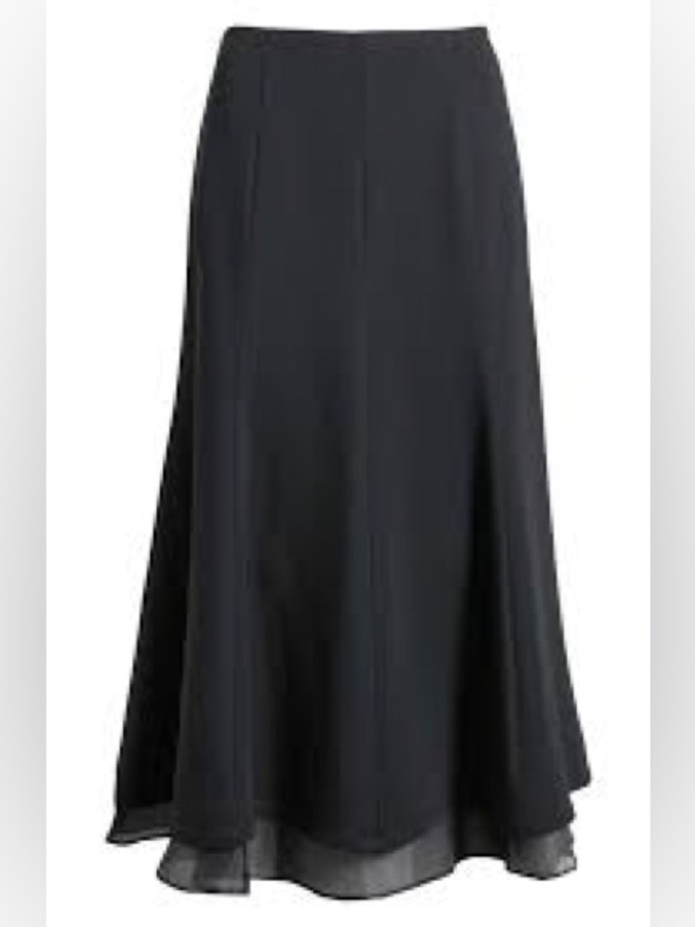 Connected Apparel Black Flowy Midi Slip Skirt